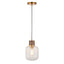 Travi Ribbed 1 Pendant Light Brown Emperador Mrble