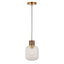Travi Ribbed 1 Pendant Light Brown Emperador Mrble