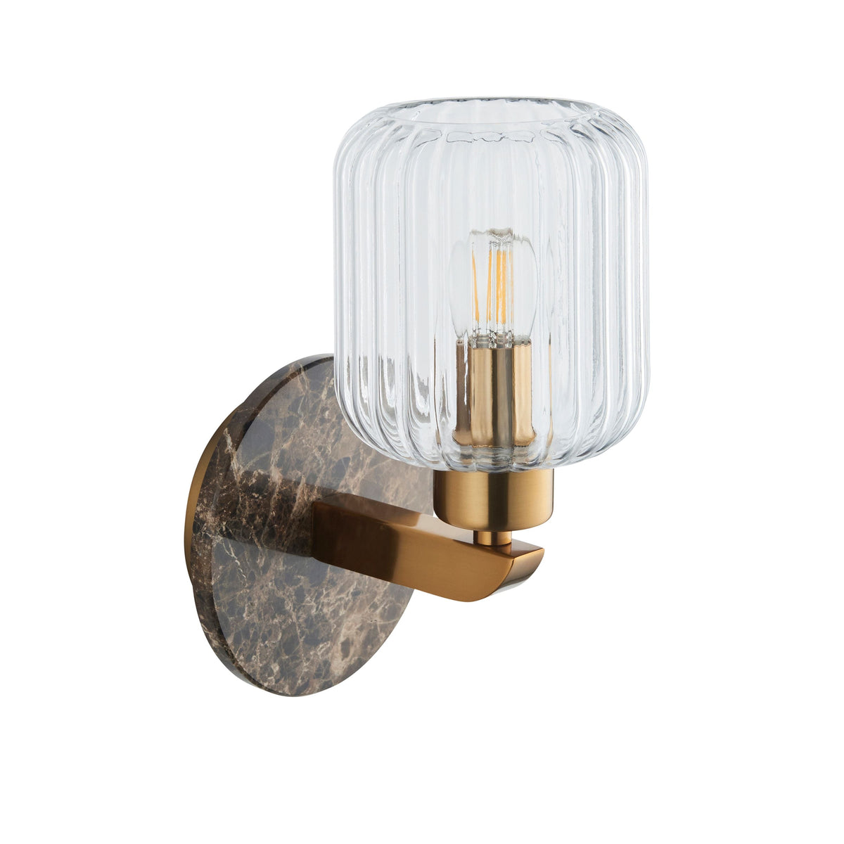 Travi Ribbed Wall Light Drk Brown Emperador Marble