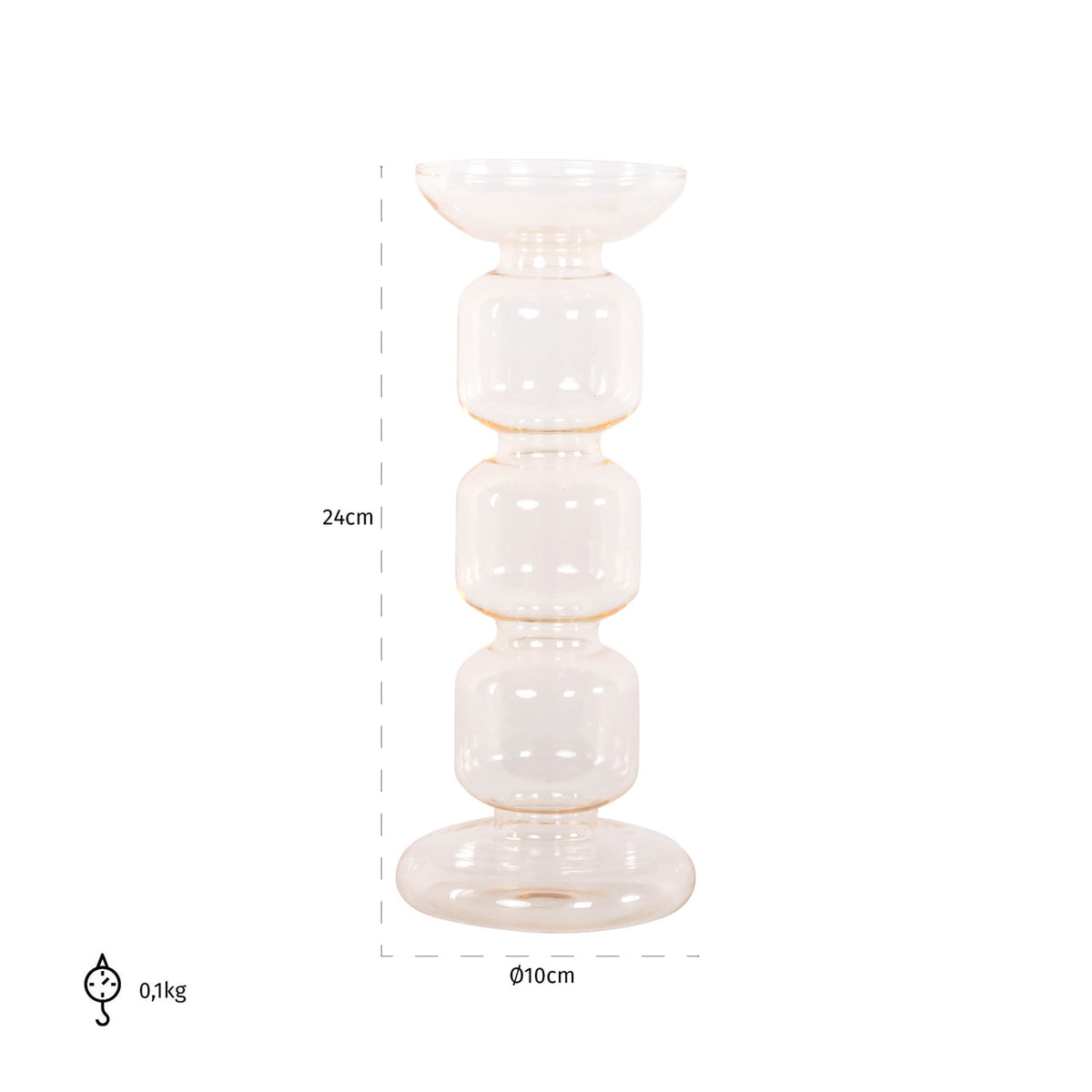 Candle holder Rabia amber small