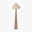 Seacomb Rattan Pyramid Floor Lamp Base with Harley 50cm Slubby Hopsack Empire Lampshade