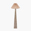 Seacomb Rattan Pyramid Floor Lamp Base with Amelia 45cm Natural Linen Hard Pleat Tapered Lampshade