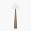 Seacomb Rattan Pyramid Floor Lamp Base with Pyramid 48cm Cream Cotton Tapered Square Lampshade