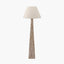 Seacomb Rattan Pyramid Floor Lamp Base with Seychelles 45cm Cream Slubby Cotton Empire Lampshade