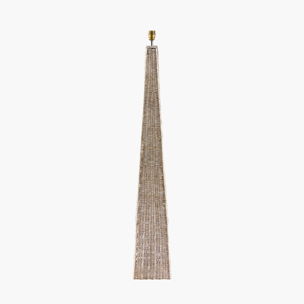 Seacomb Rattan Pyramid Floor Lamp Base with Seychelles 45cm Cream Slubby Cotton Empire Lampshade