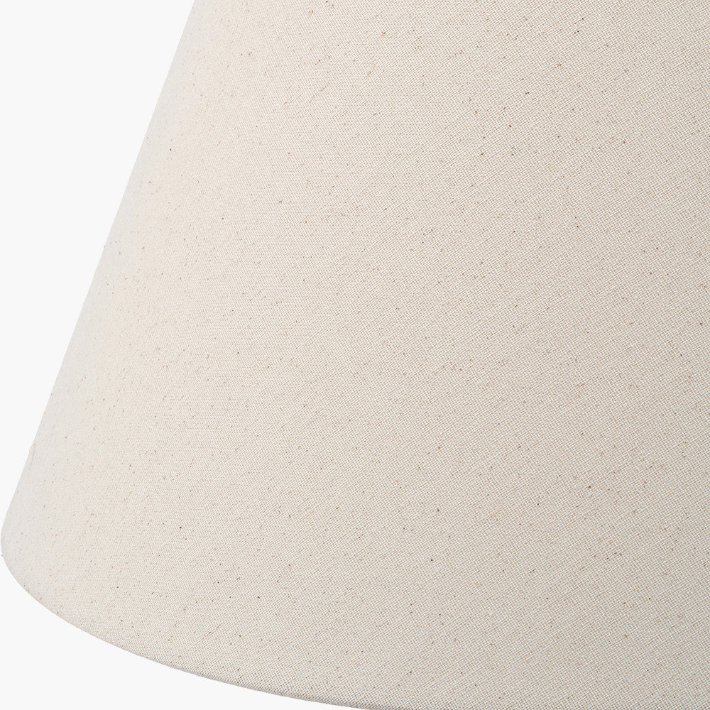 Seacomb Rattan Pyramid Floor Lamp Base with Seychelles 45cm Cream Slubby Cotton Empire Lampshade