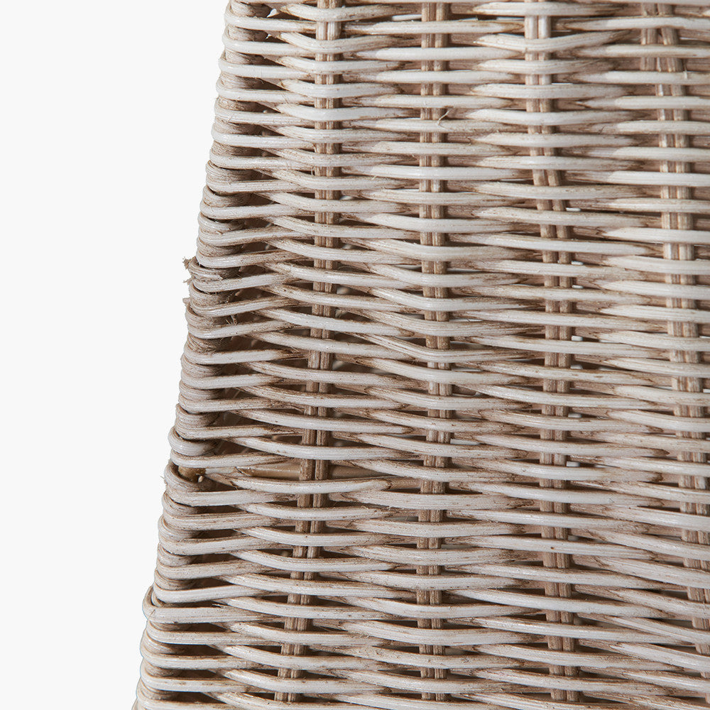 Seacomb Rattan Pyramid Table Lamp Base with Harley 40cm Slubby Hopsack Empire Lampshade