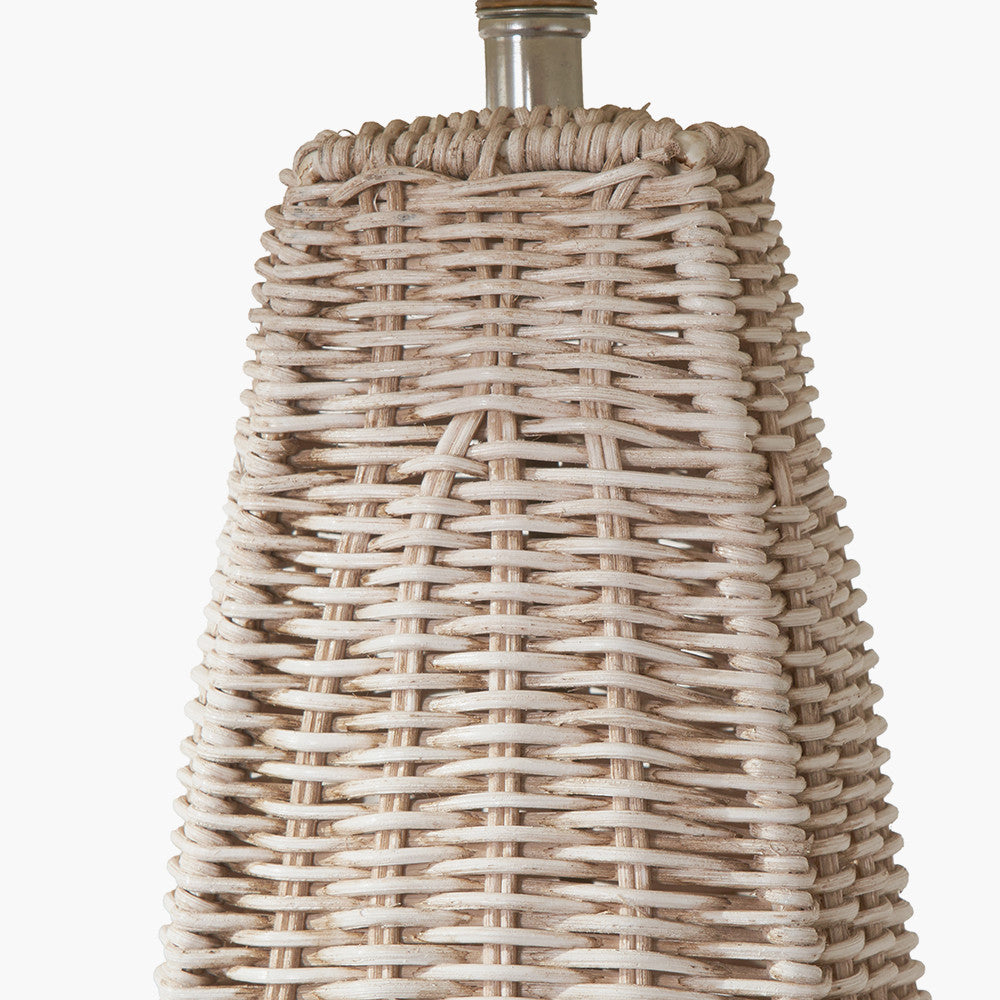 Seacomb Rattan Pyramid Table Lamp Base with Harley 40cm Slubby Hopsack Empire Lampshade