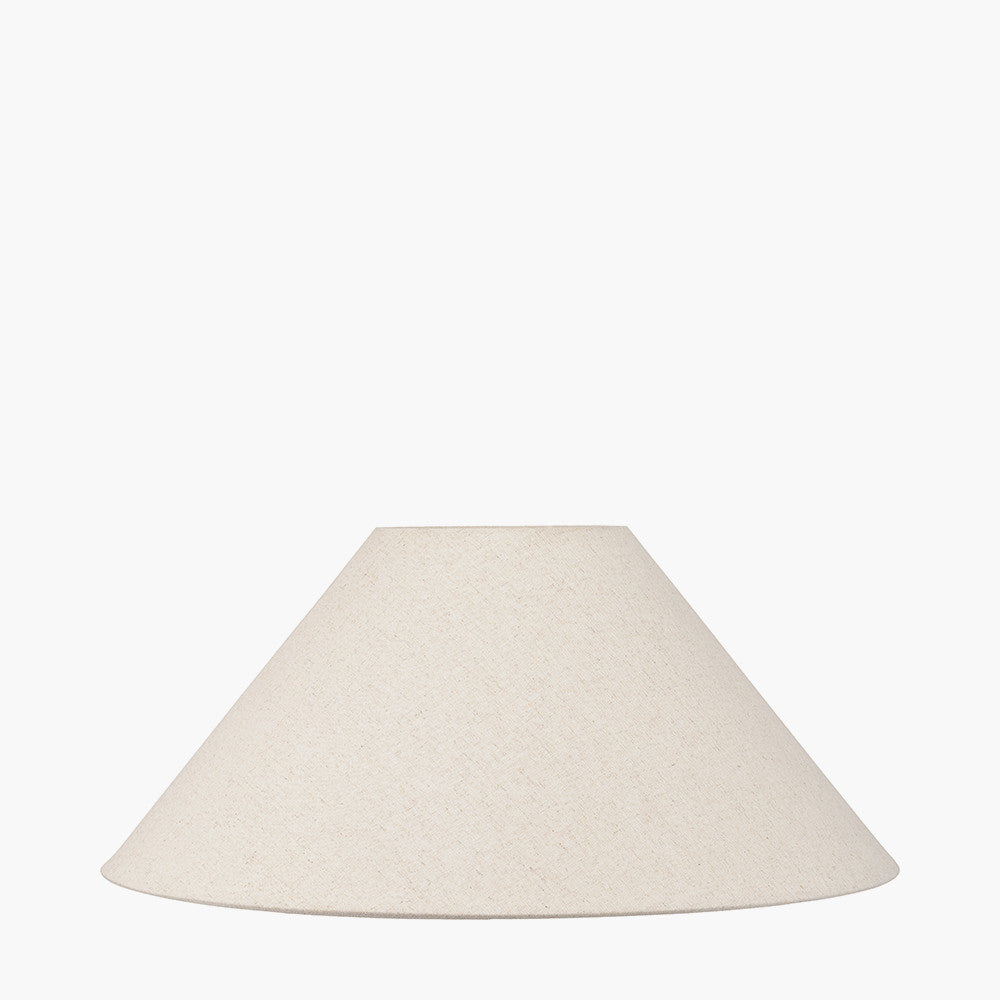 Seacomb Rattan Pyramid Table Lamp Base with Harley 40cm Slubby Hopsack Empire Lampshade