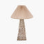 Seacomb Rattan Pyramid Table Lamp Base with Amelia 35cm Natural Linen Hard Pleat Tapered Lampshade