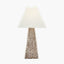 Seacomb Rattan Pyramid Table Lamp Base with Pyramid 35cm Cream Cotton Tapered Square Lampshade