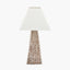 Seacomb Rattan Pyramid Table Lamp Base with Pyramid 35cm Cream Cotton Tapered Square Lampshade