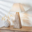 Seacomb Rattan Pyramid Table Lamp Base with Pyramid 35cm Cream Cotton Tapered Square Lampshade