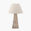 Seacomb Rattan Pyramid Table Lamp Base with Seychelles 45cm Cream Slubby Cotton Empire Lampshade