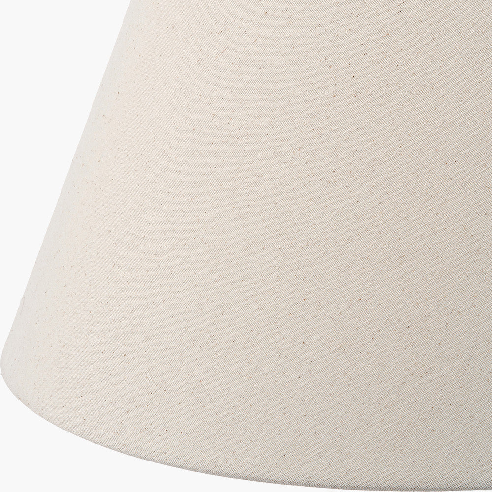 Seacomb Rattan Pyramid Table Lamp Base with Seychelles 45cm Cream Slubby Cotton Empire Lampshade