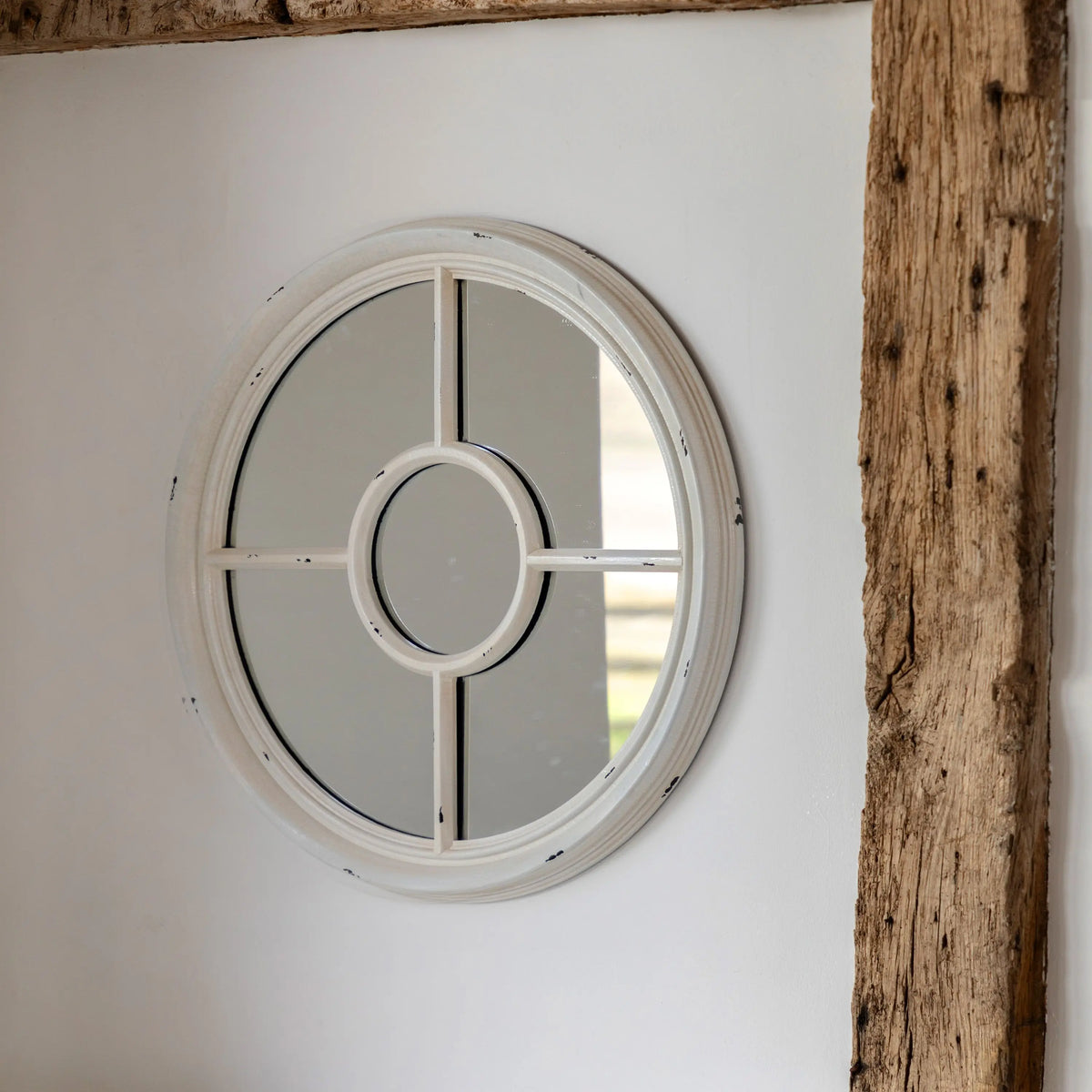 Somerford Round Mirror White