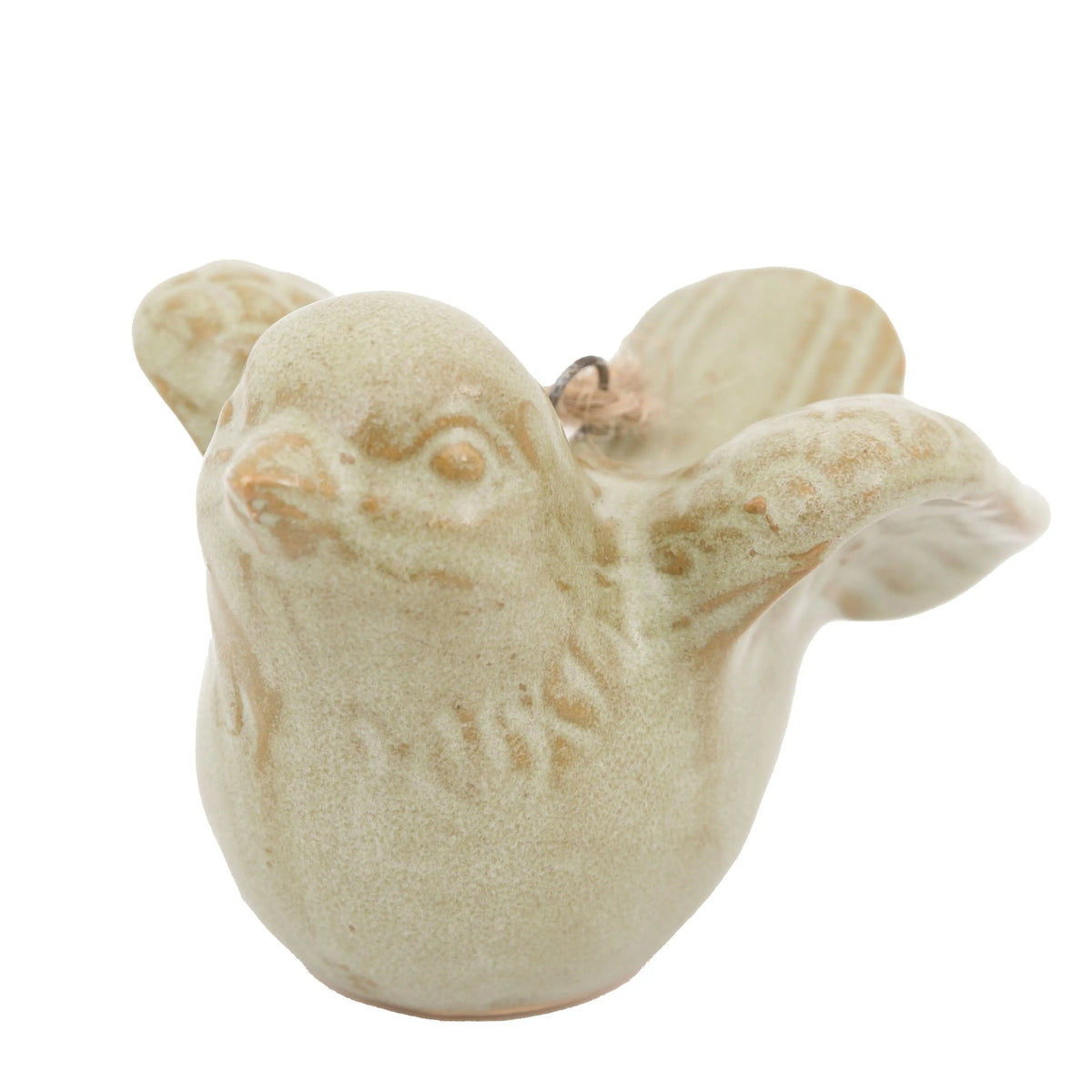 Pearly White Hanging Bird Ornaments 3pk