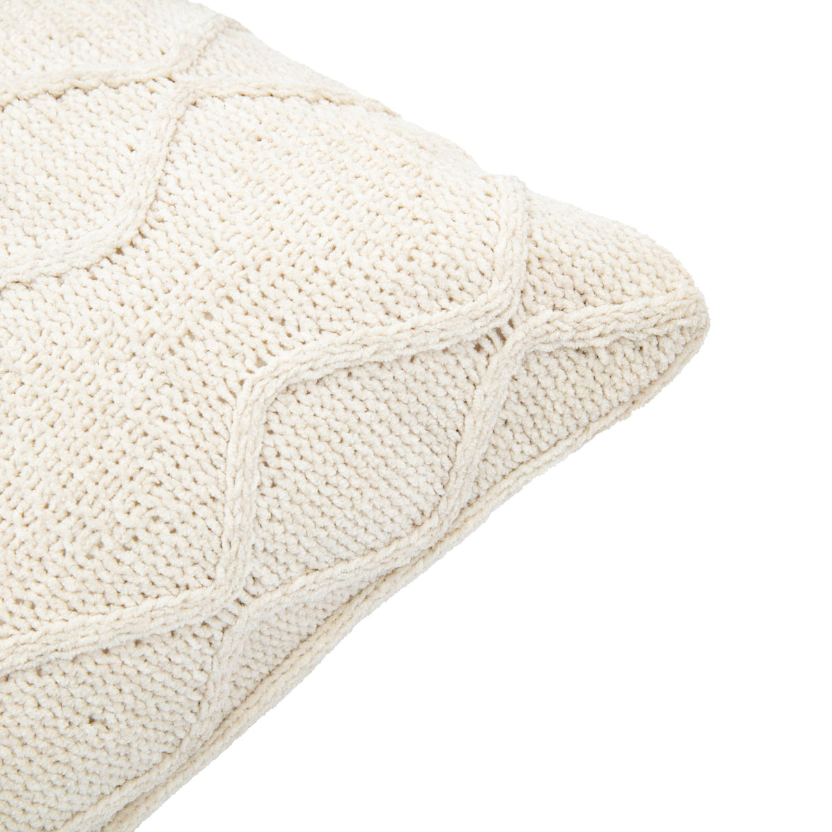 Chenille Cable Cushion Cream