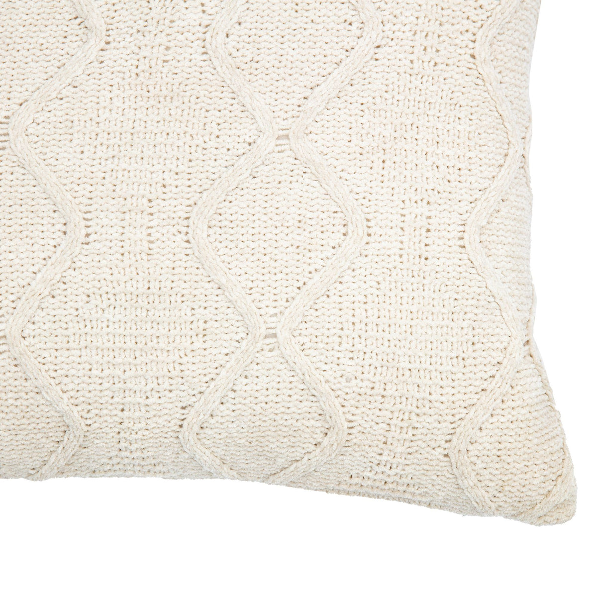 Chenille Cable Cushion Cream