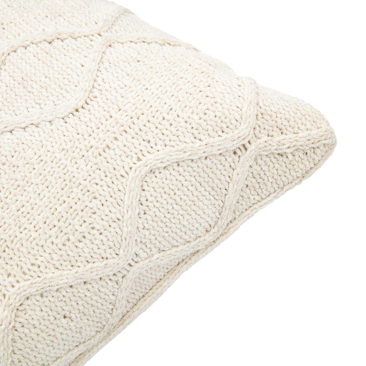 Chenille Cable Cushion Cream