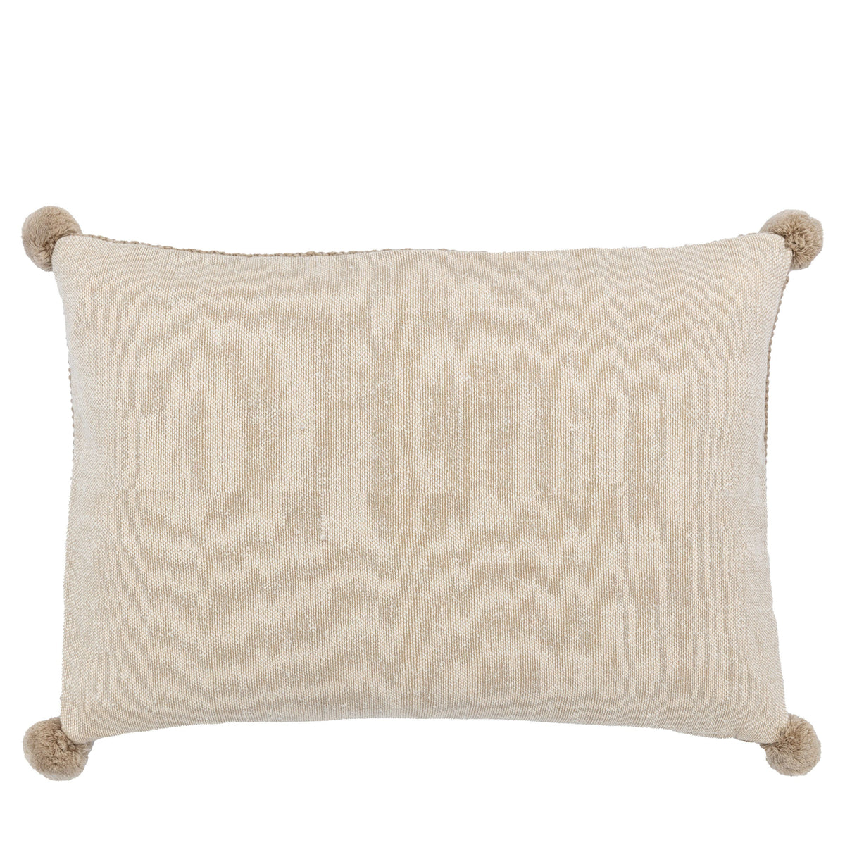 Moss Stitch PomPom Cushion Natural