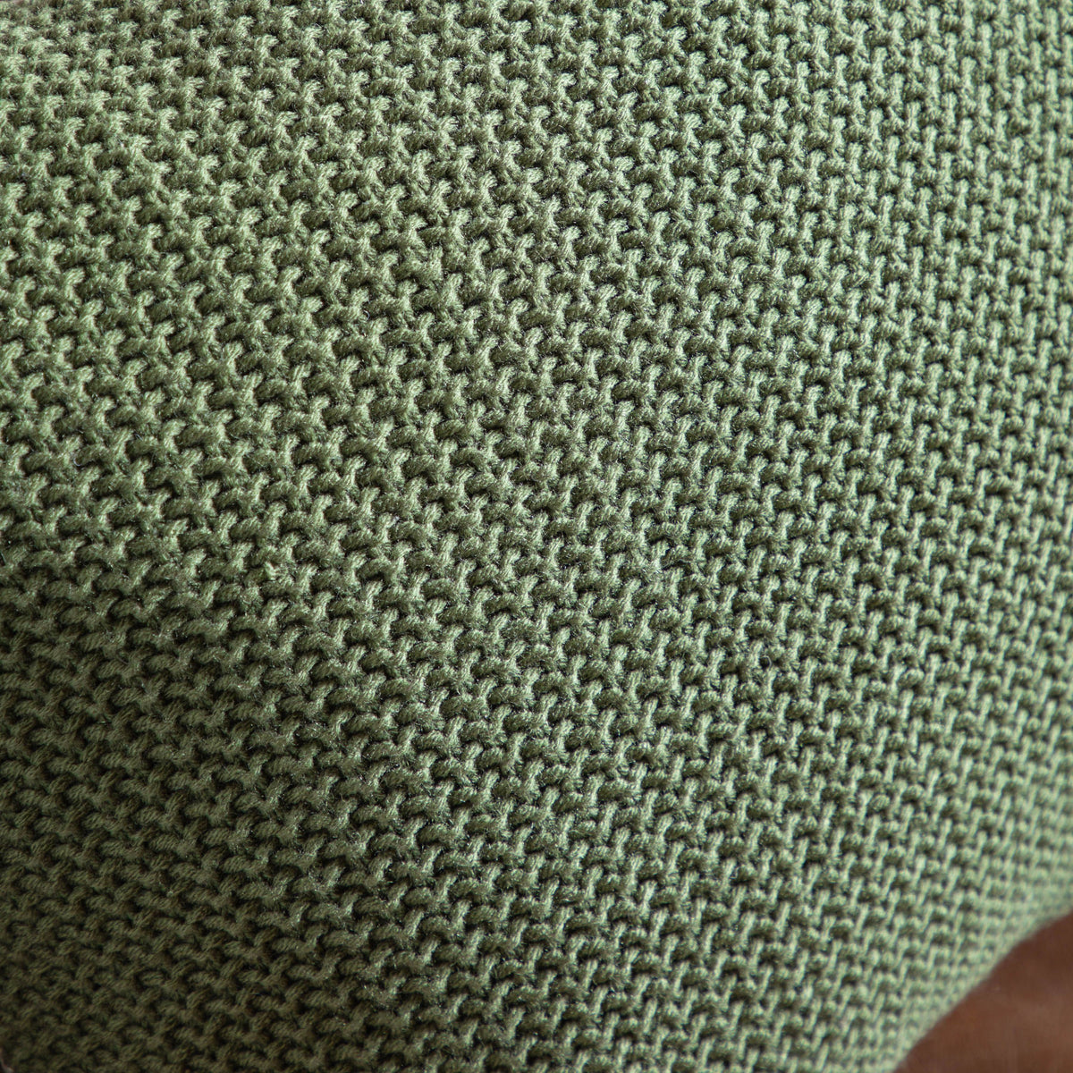 Moss Stitched PomPom Cushion Olive