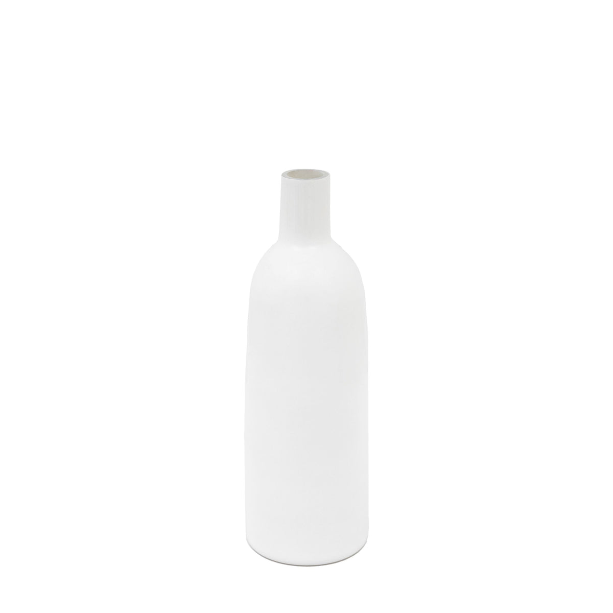 Santo Glass Bottle Vase White Small