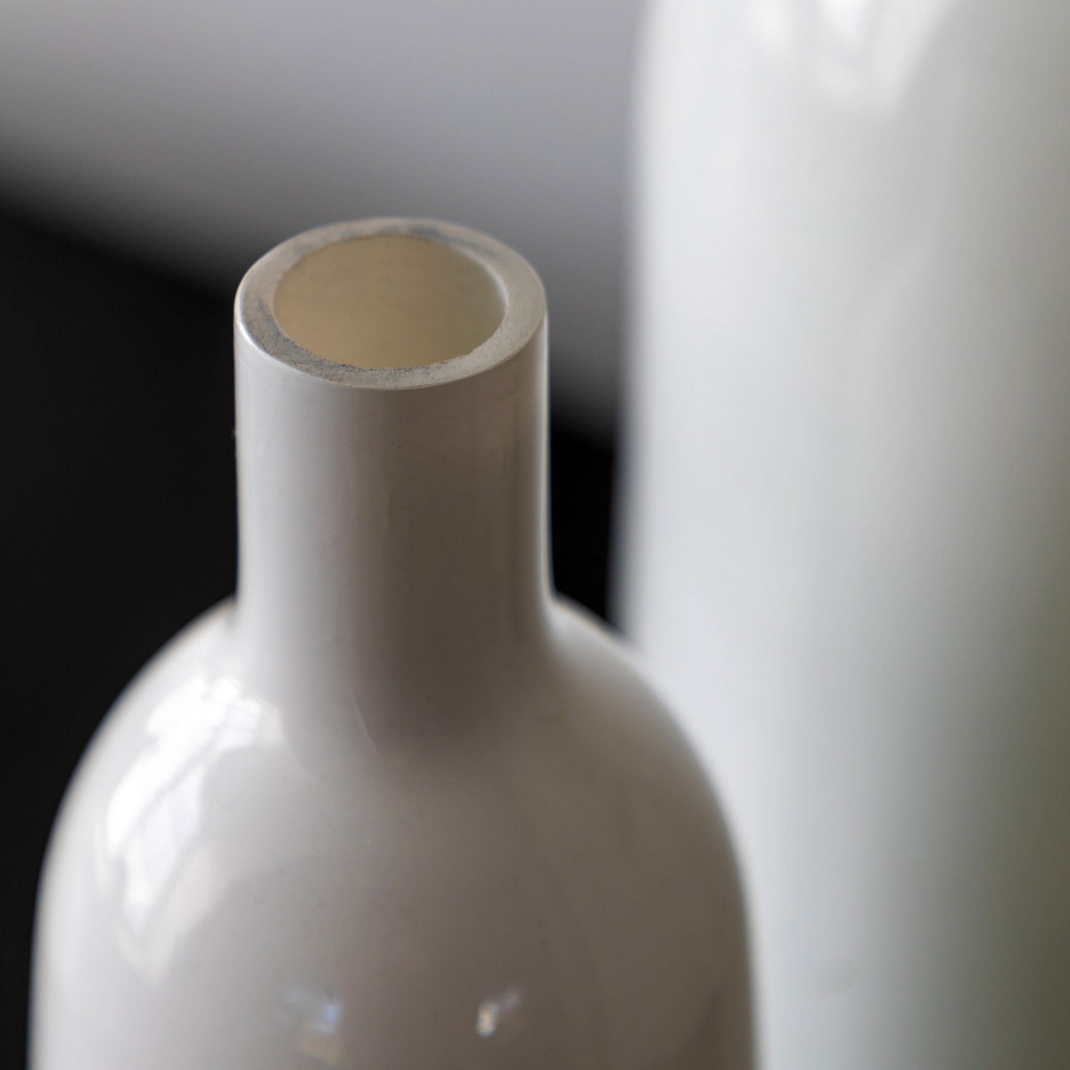 Santo Glass Bottle Vase White Small