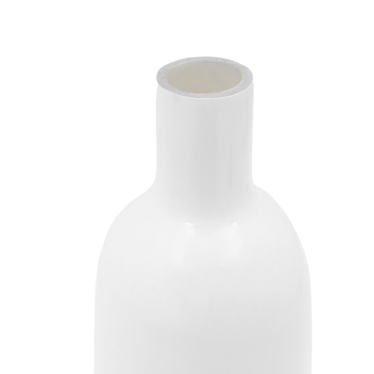 Santo Glass Bottle Vase White Small