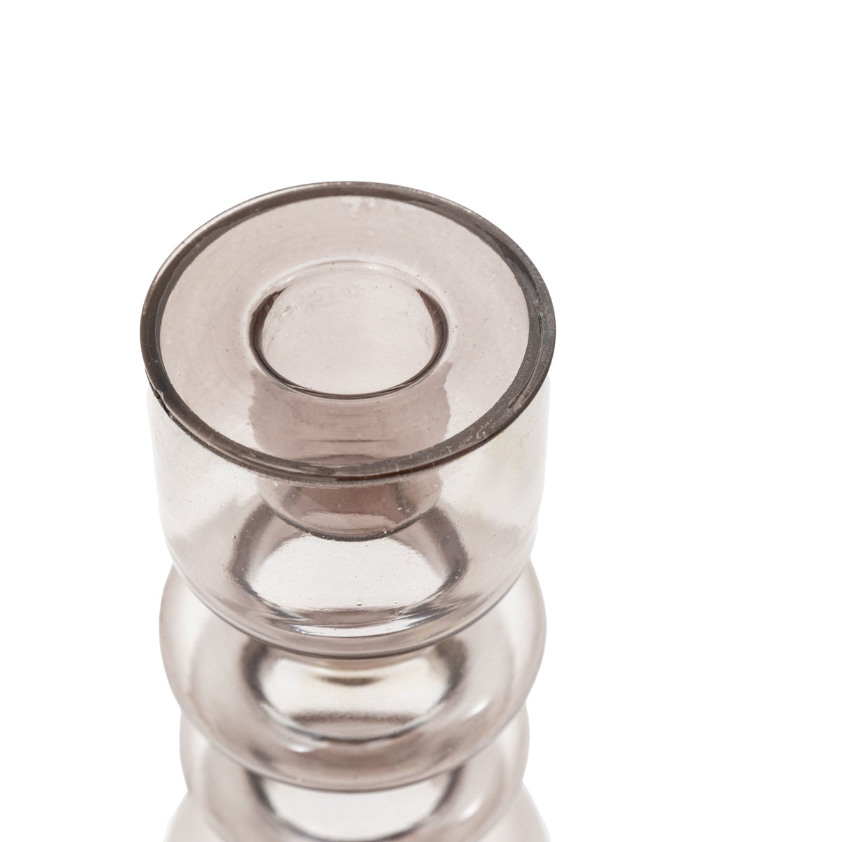 Movera Glass Taper Candlestick Smoke