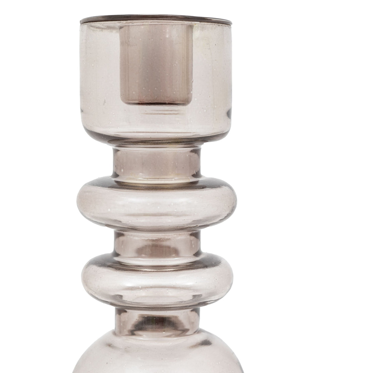 Movera Glass Taper Candlestick Smoke