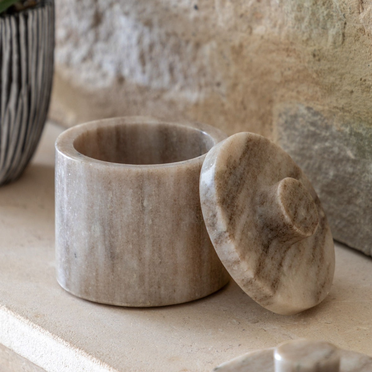 Tarragona Marble Storage Jar Small