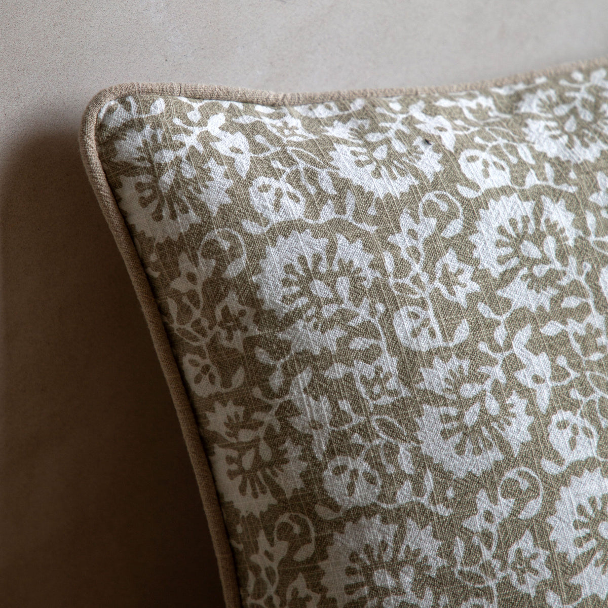 Morley Floral Cushion Taupe