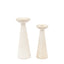 Porto Ceramic Candle Stick White Glaze Set of 2