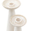 Porto Ceramic Candle Stick White Glaze Set of 2
