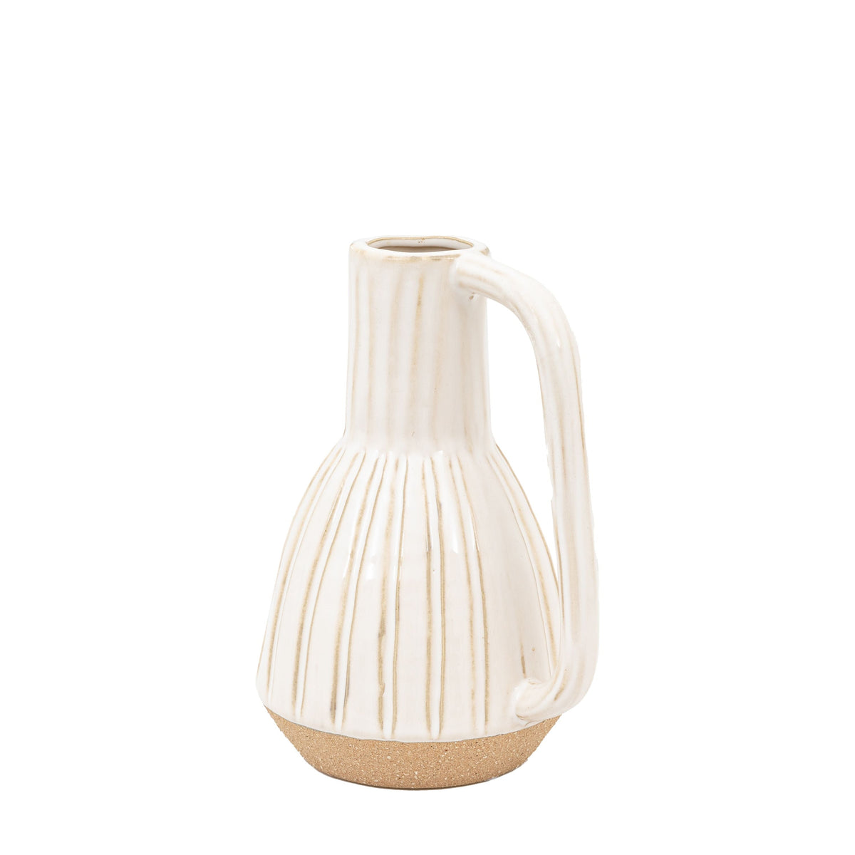 Cromer Ceramic Handled Vase White Small