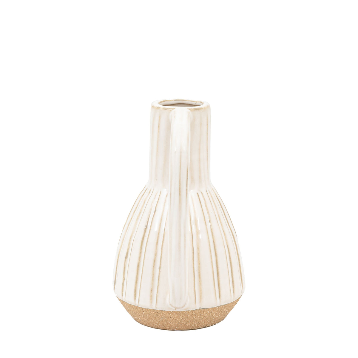 Cromer Ceramic Handled Vase White Small