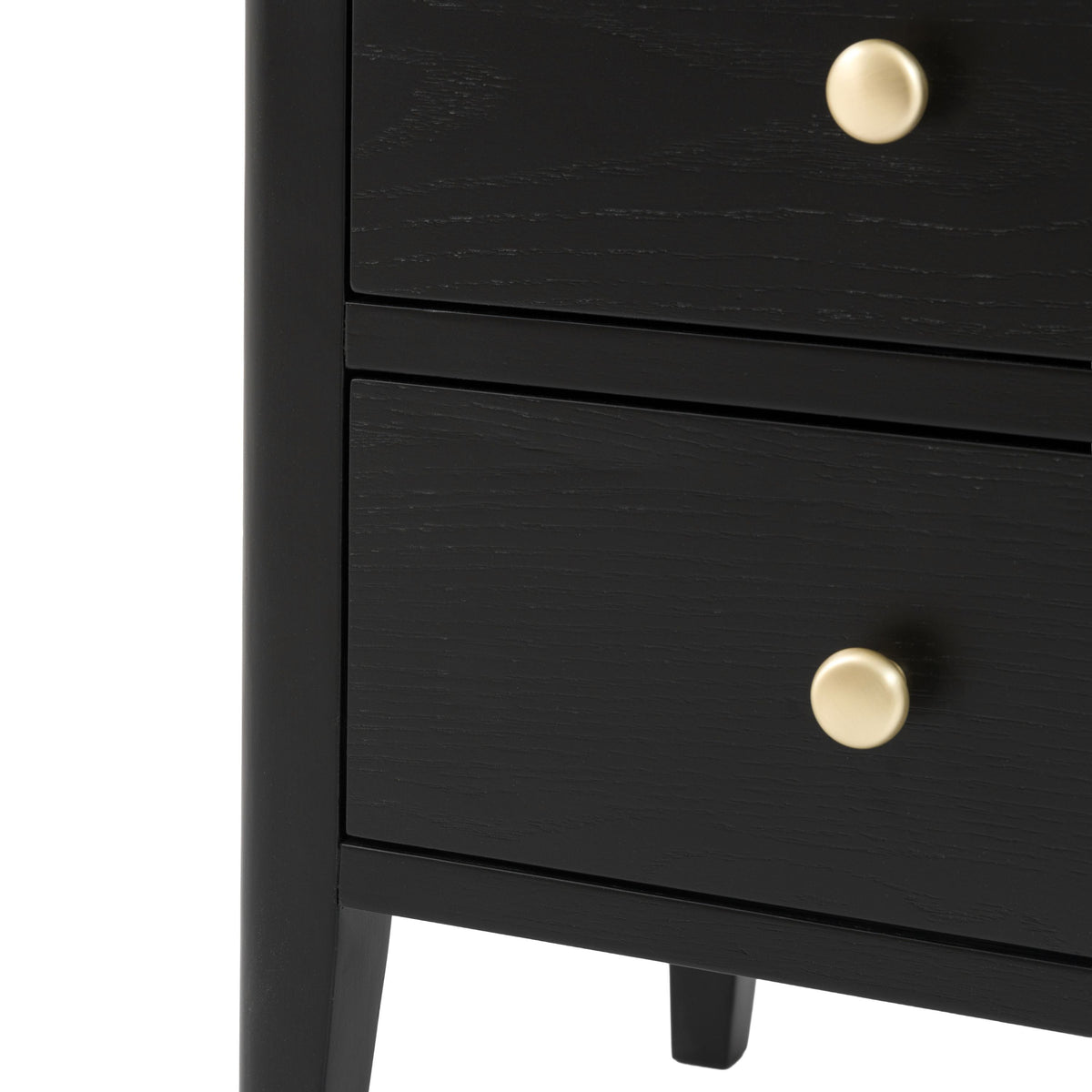 Acton 2 Drawer Bedside Black