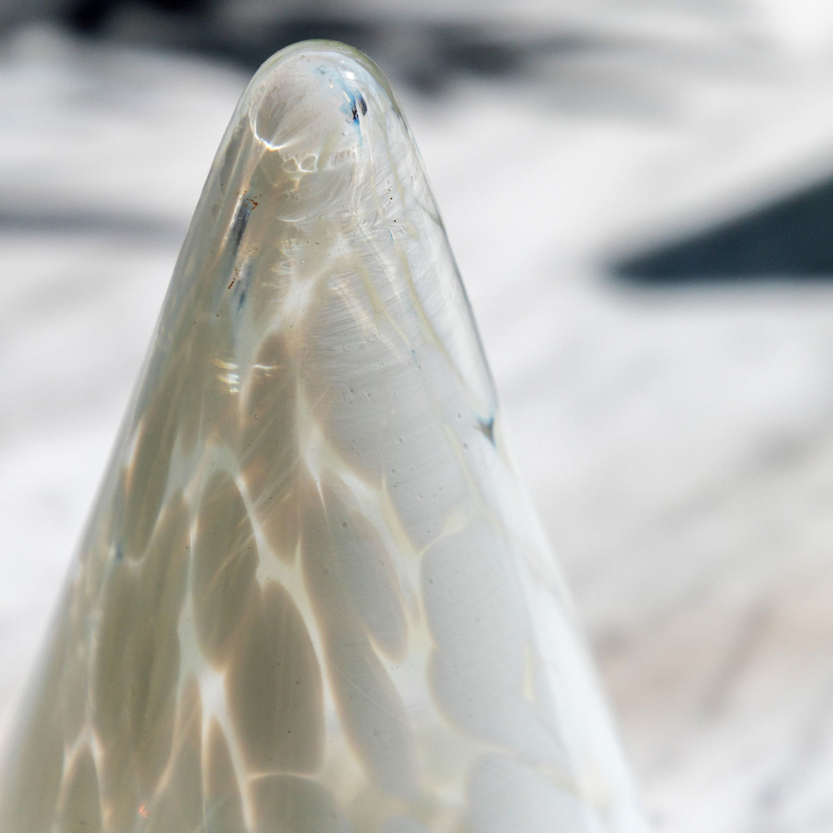 White Confetti Glass Tree Decoration Small