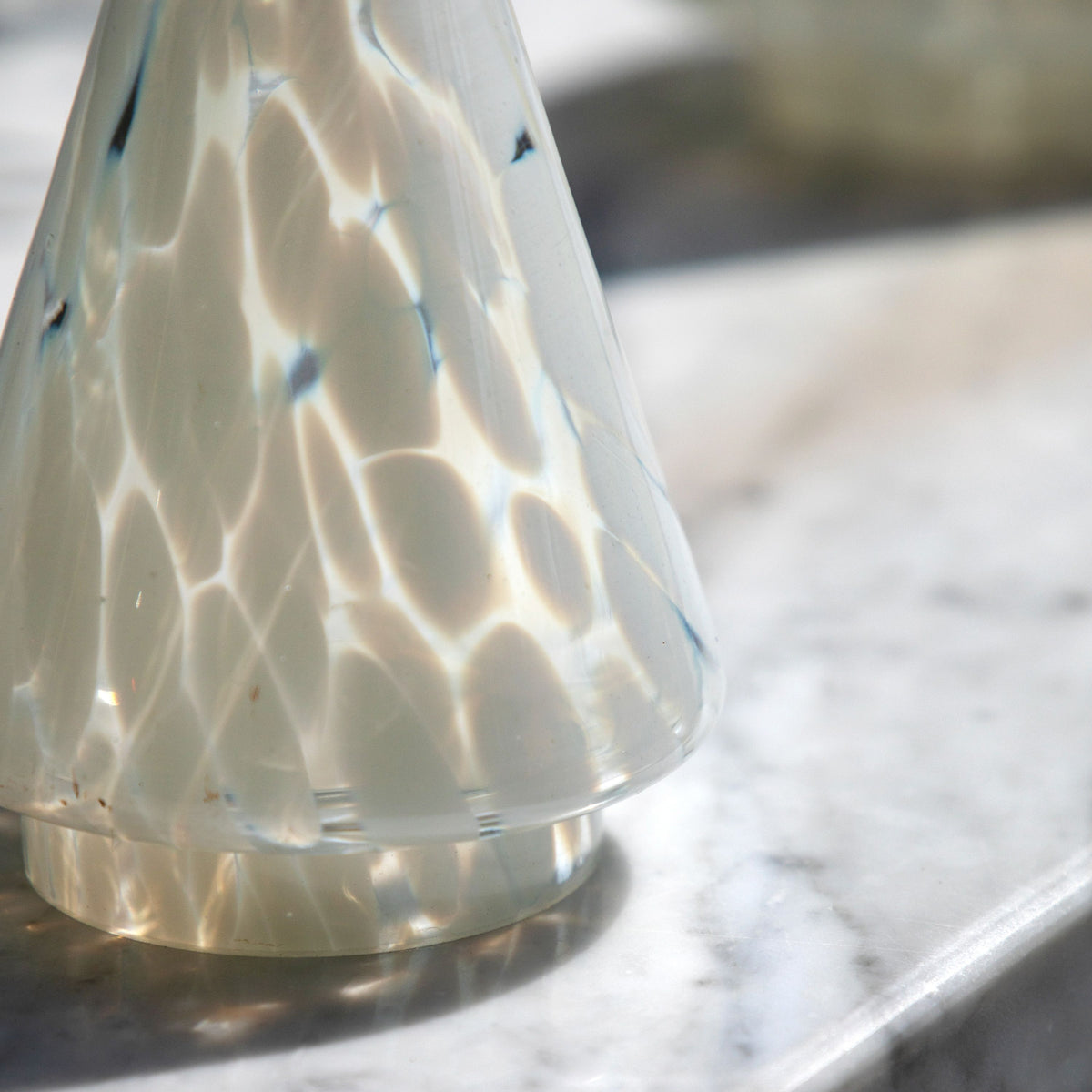 White Confetti Glass Tree Decoration Small