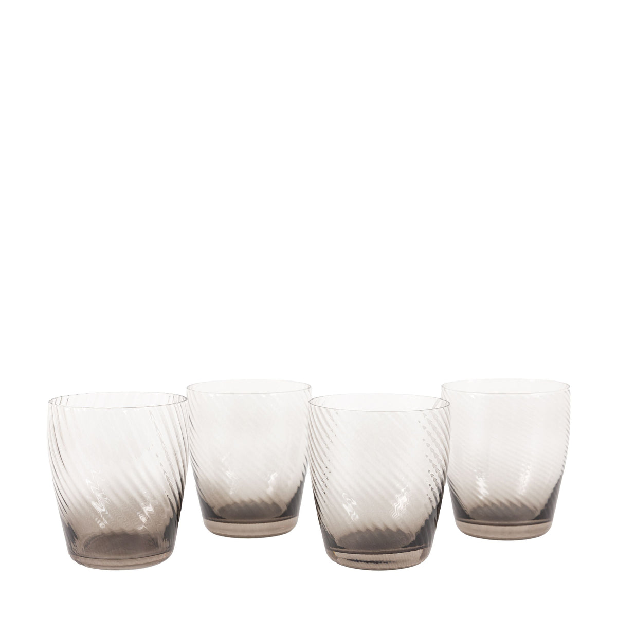 Swirl Tumbler Glass Smoked Grey 4pk