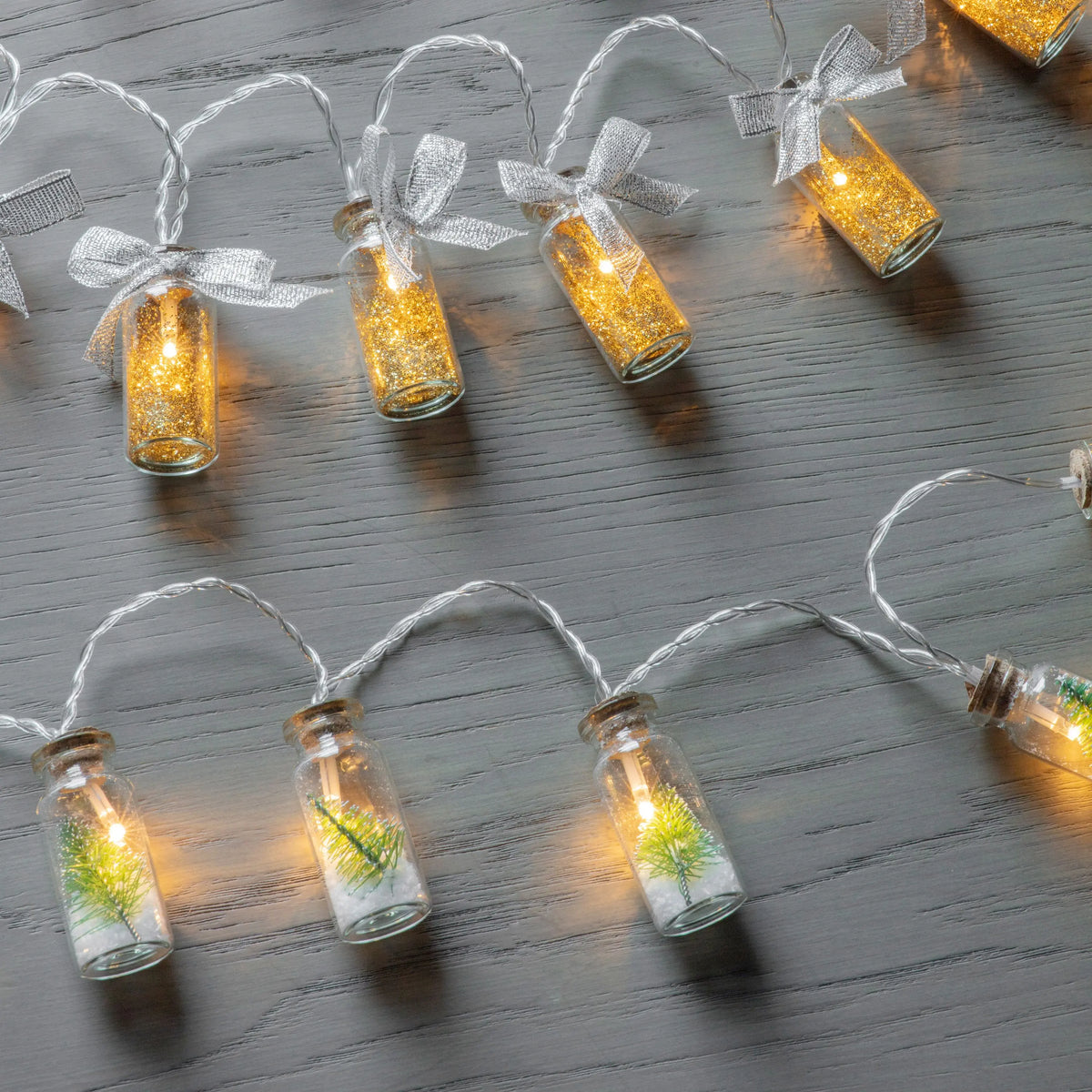 Gardon 10 LED String with Pine Trees in Jars