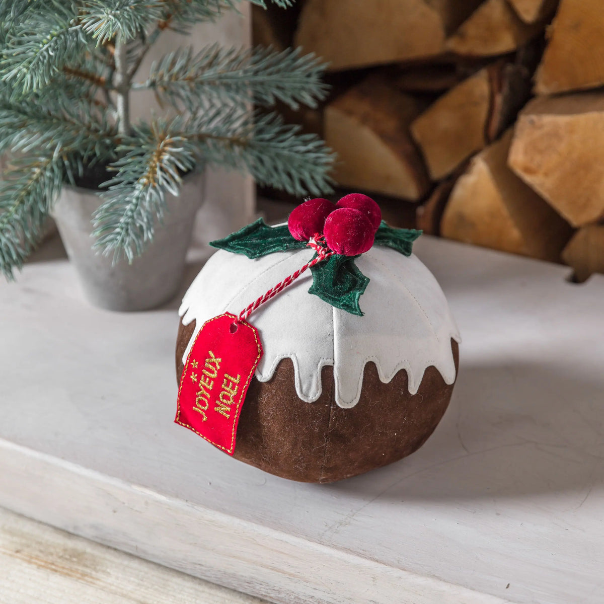 Pudding Doorstop Brown/White