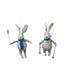 Skiing Hares Grey Set of 2