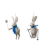 Skiing Hares Grey Set of 2