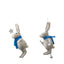 Skiing Hares Grey Set of 2
