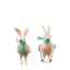 Skiing Hares White Set of 2