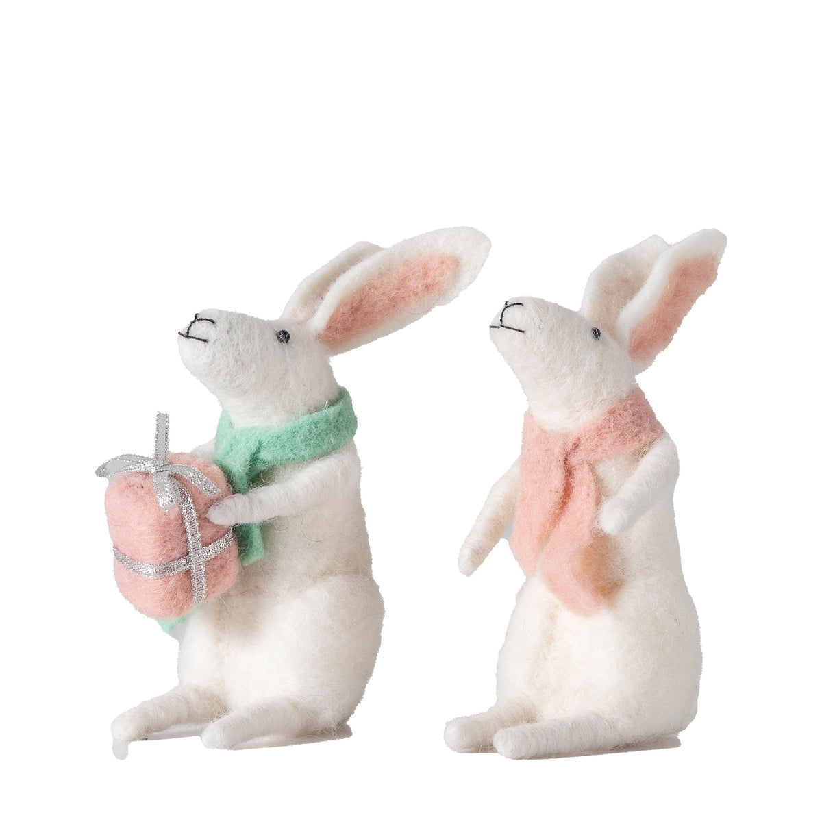 Gifting Hares White Set of 2