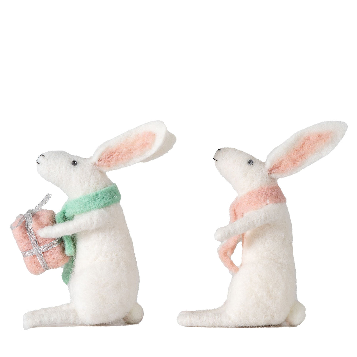 Gifting Hares White Set of 2