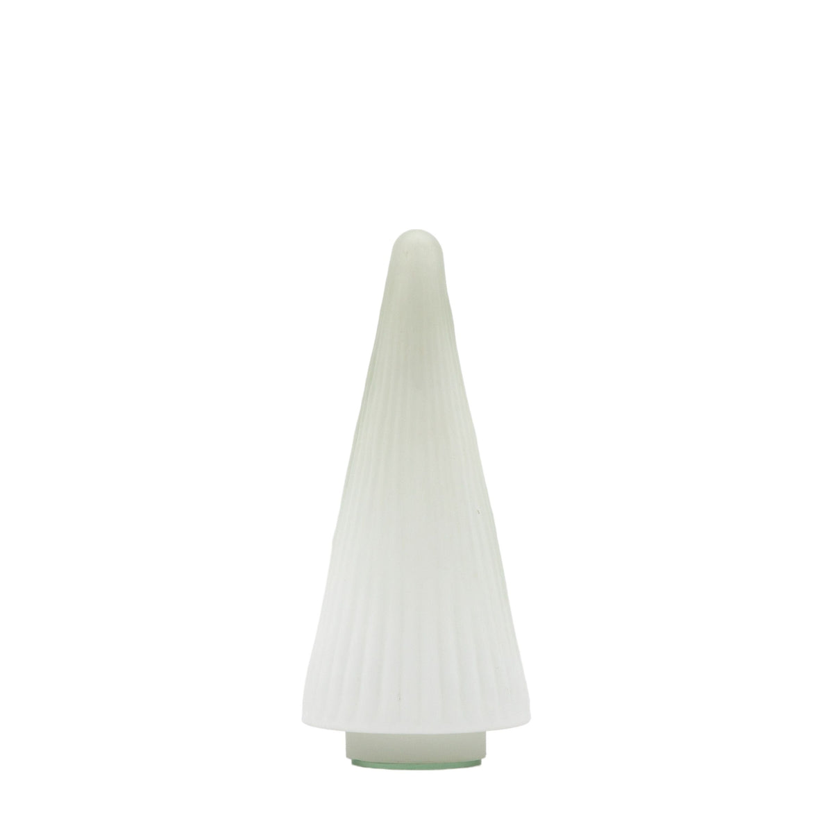 Ribbed Tree White Frost Glass Small